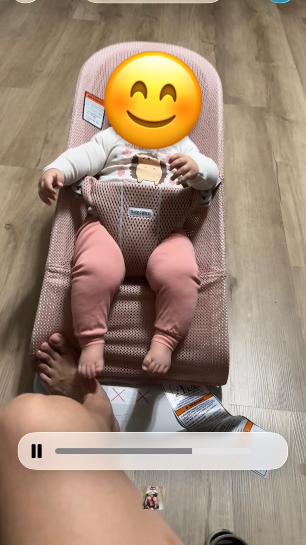 BabyBjorn Bouncer Bliss, Sand Gray, Woven, Classic Quilt | 2-in-1 Adjustable Baby Bouncer Seat and Toddler Chair, Newborn to Toddler (8-29 lbs), 4 Positions, Lightweight & Portable customer photo 1