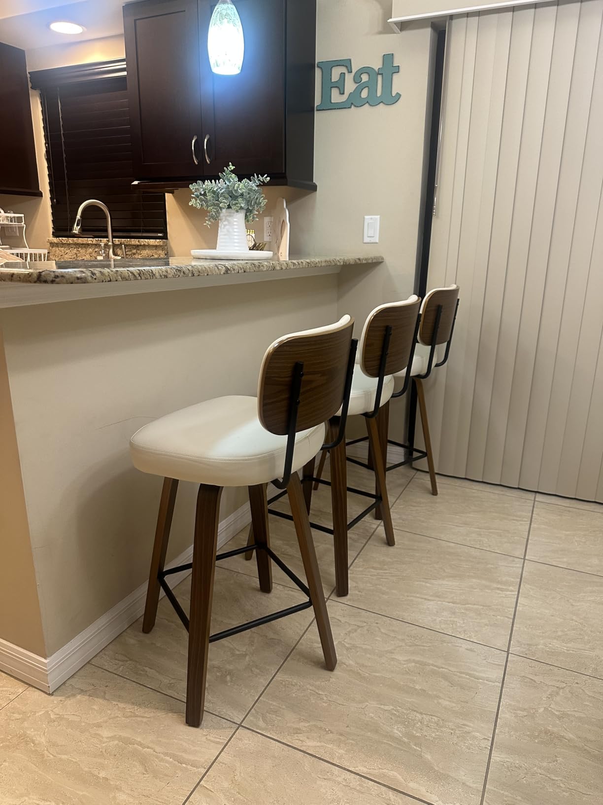 Bekrvio Swivel Counter Height Bar Stools Set of 4, 26
