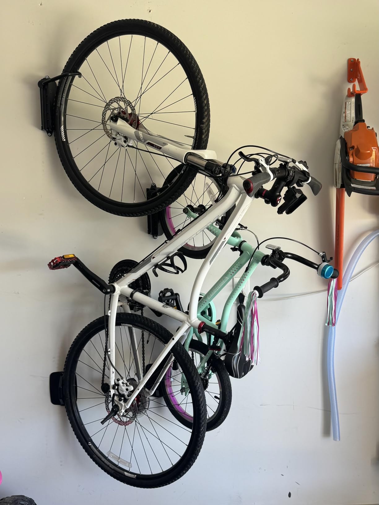 monTEK Swivel Bike Wall Mount, Bike Hangers for Garage, Space-Saving Vertical Bike Rack, Sturdy Bike Storage Rack Holds Up to 66lbs, Easy to Install, 4 Pack customer photo 2