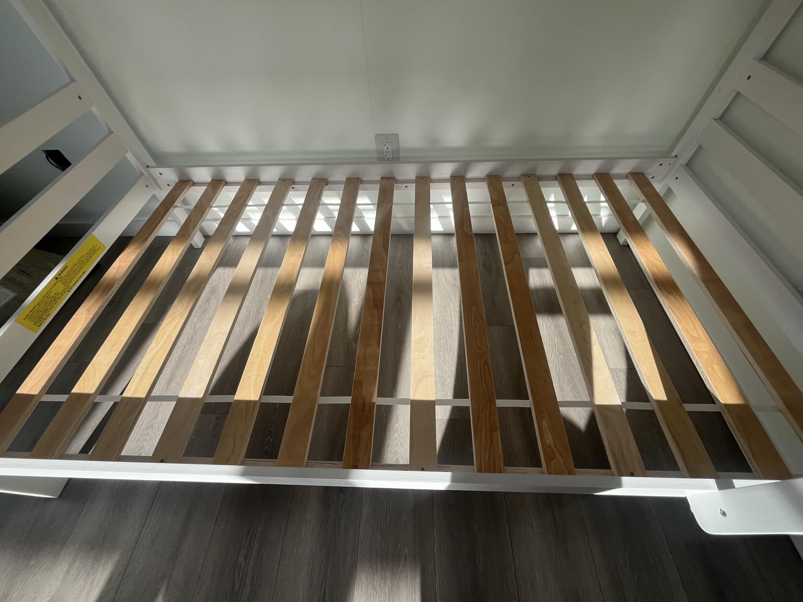 Giantex Bunk Bed Twin Over Twin, Solid Wood Bunk Bed with Sturdy Ladder & 12 Inch Safety Guard Rails, Twin Size Wood Bed Frame for Dormitory, No Box Spring Needed, Bunk Beds for Kids Teens,Grey customer photo 2