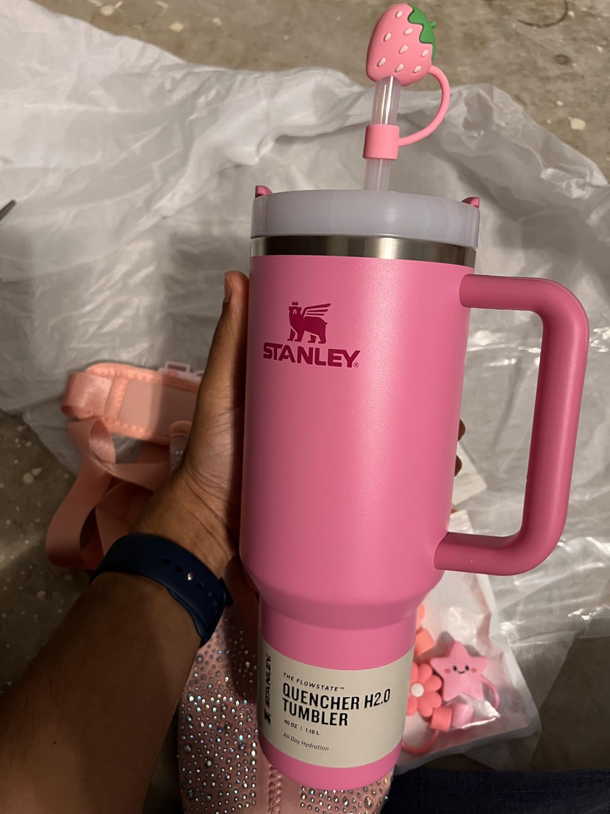 STANLEY Quencher H2.0 Tumbler with Handle and Straw 40 oz | FlowState 3-Position Lid | Cup Holder Compatible for Travel | Insulated Stainless Steel Cup | BPA-Free | Peony customer photo 2