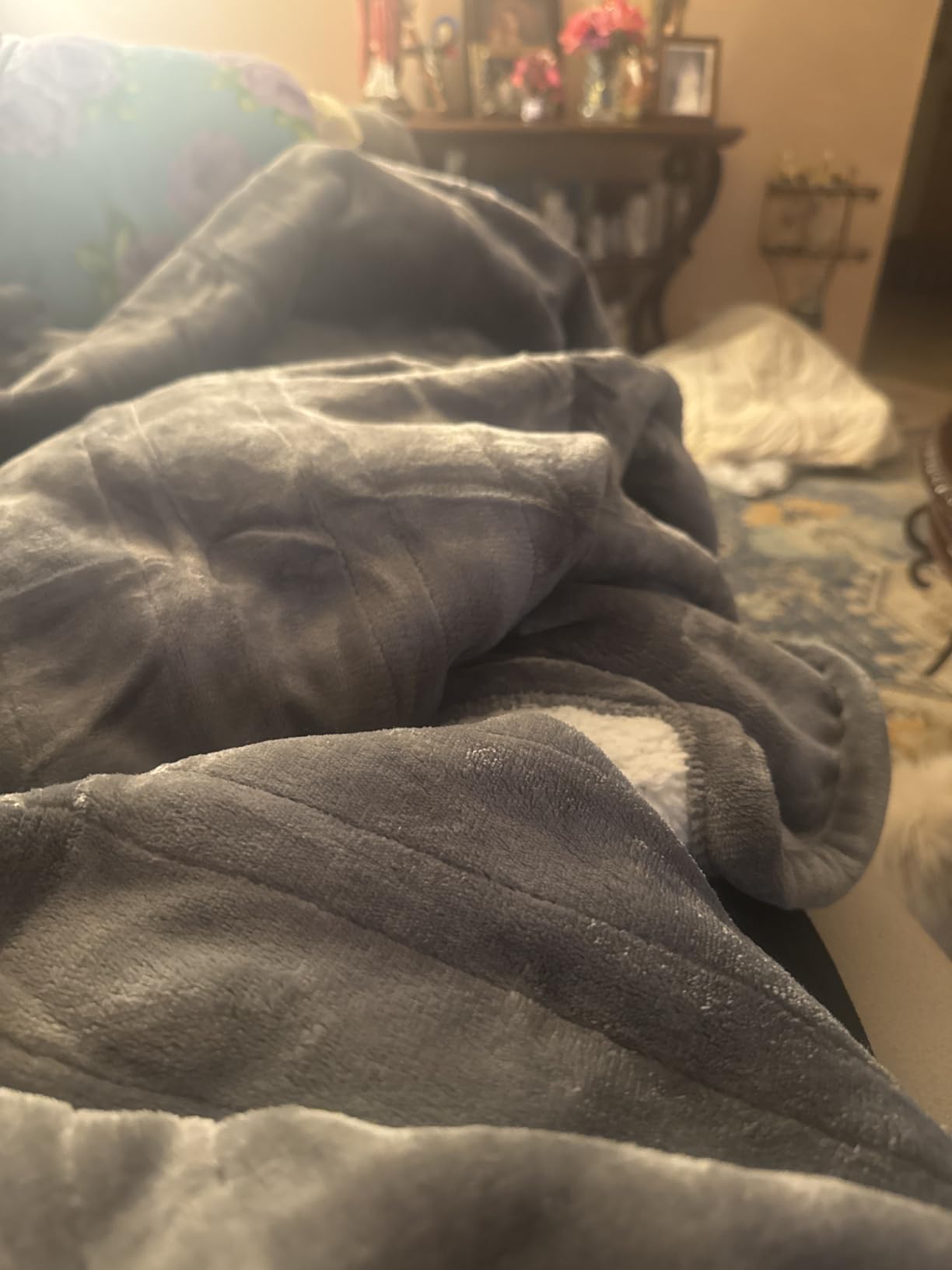 Bedsure Electric Blanket Full Size - Soft Flannel Heated Blanket Full, Fast Heating with 6 Time Settings (Up to 10H) & 6 Heat Settings, Warm Gift for Grandma (72x84 inches, Olive Green) customer photo 2