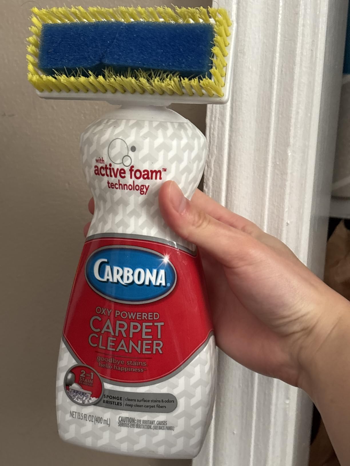 Carbona 2-in-1 Oxy-Powered Carpet Cleaner (13.5 Fl Oz), Spot Cleaner with Dual Sponge & Bristle Applicator for Targeted Cleaning, Fast Formula customer photo 1