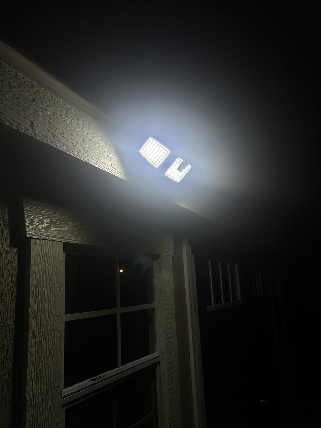 INCX Solar Lights Outdoor Waterproof, 3000 LM 156 LED Motion Sensor Outdoor Lights, 3 Heads Solar Powered Security Flood Light Motion Detected Spotlight for Patio Garage Yard Entryways, 2 Pack Black customer photo 1