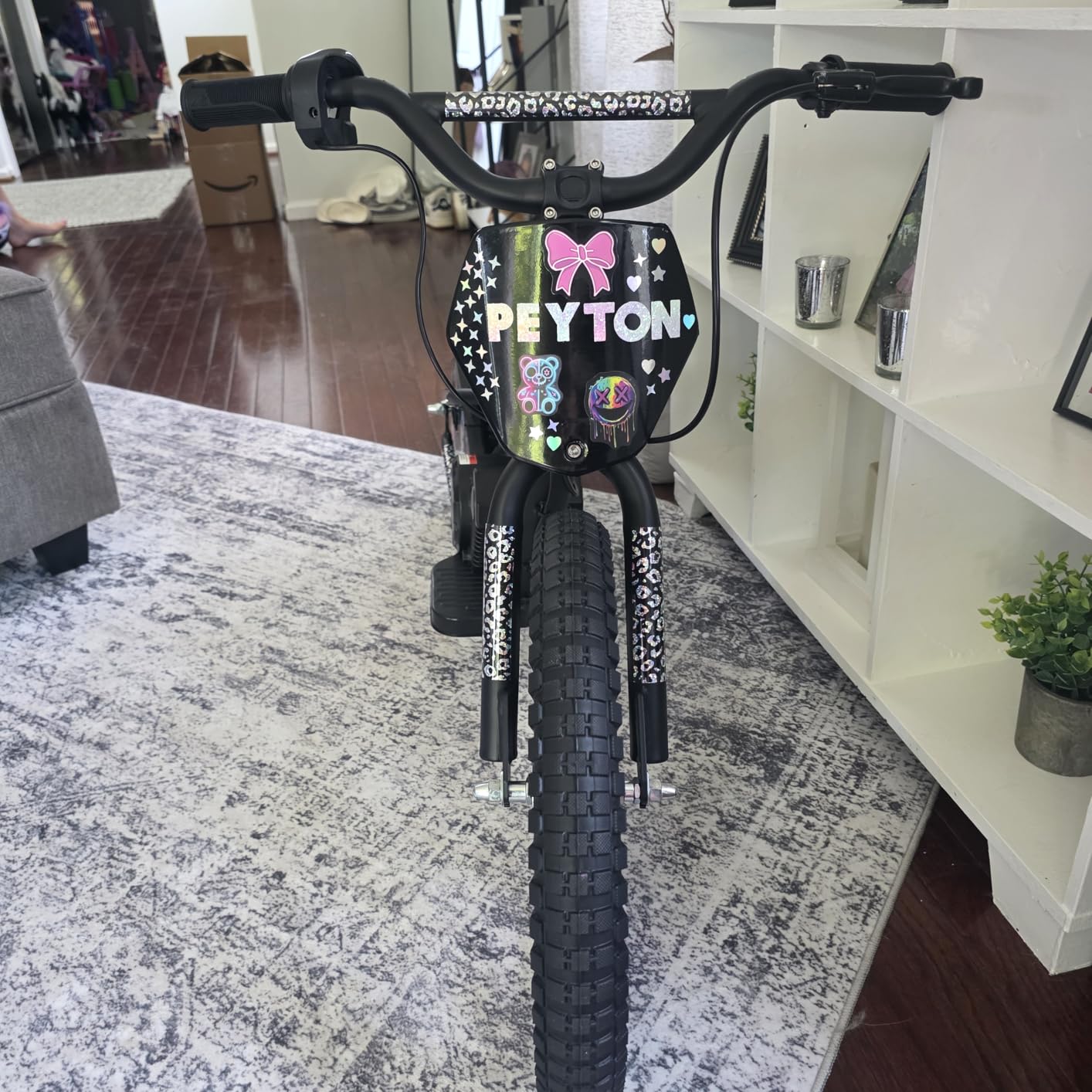 OLALA Electric Dirt Bike for Kids Aged 3-6, 170W Racing Grade Electric Motorcycle, New Aluminum Frame with 2 Power Modes, 24V Detachable Battery, 12IN Knobby Tires customer photo 2