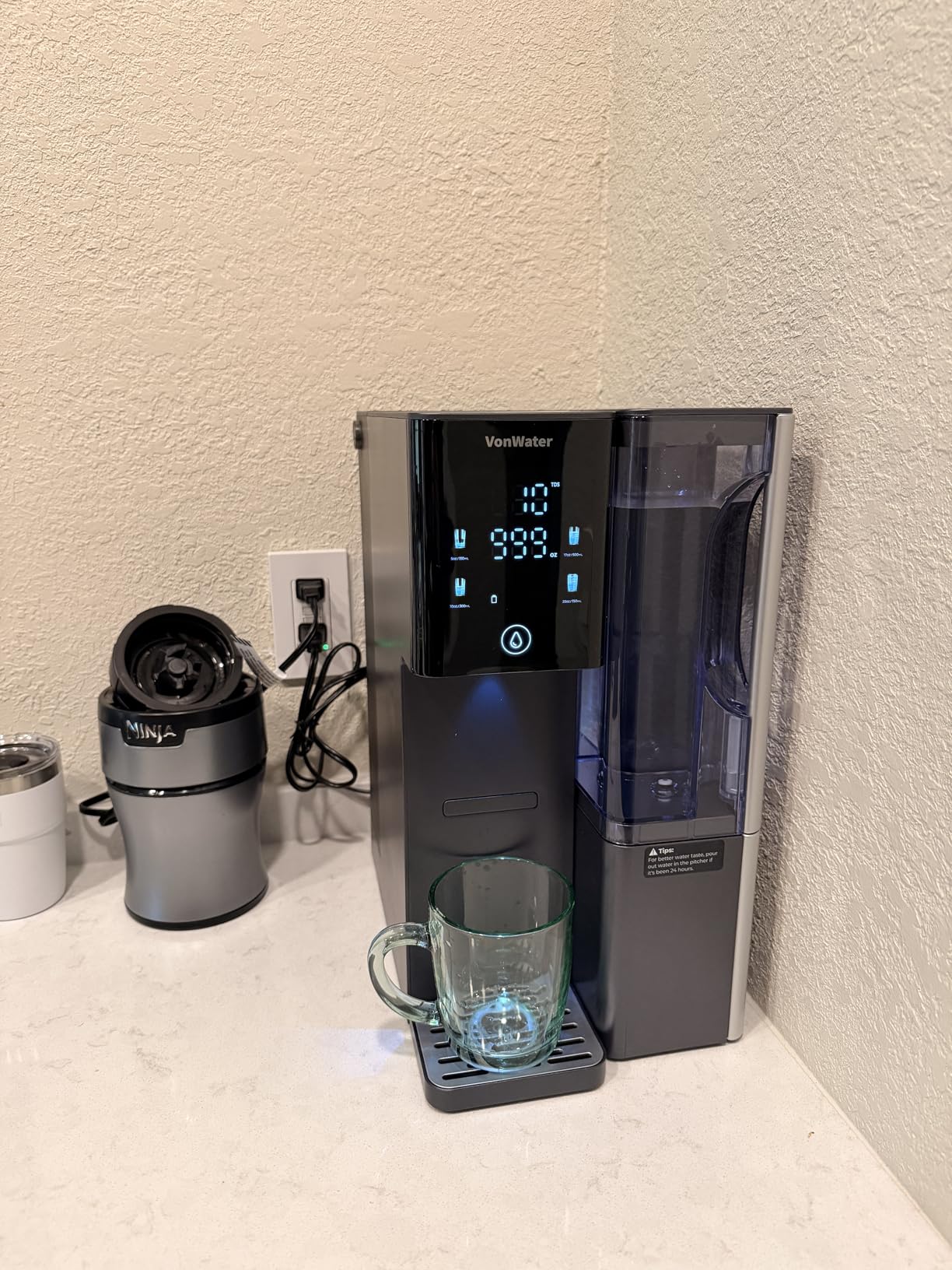 7-Stage Countertop Reverse Osmosis Water Filter System, 528 Gallons RO Water Filtration with Portable Pitcher, NSF/ANSI 372,53,42,58, Reduce TDS PFAS, 5 Volumes, 3:1 Pure to Drain CT910 customer photo 1