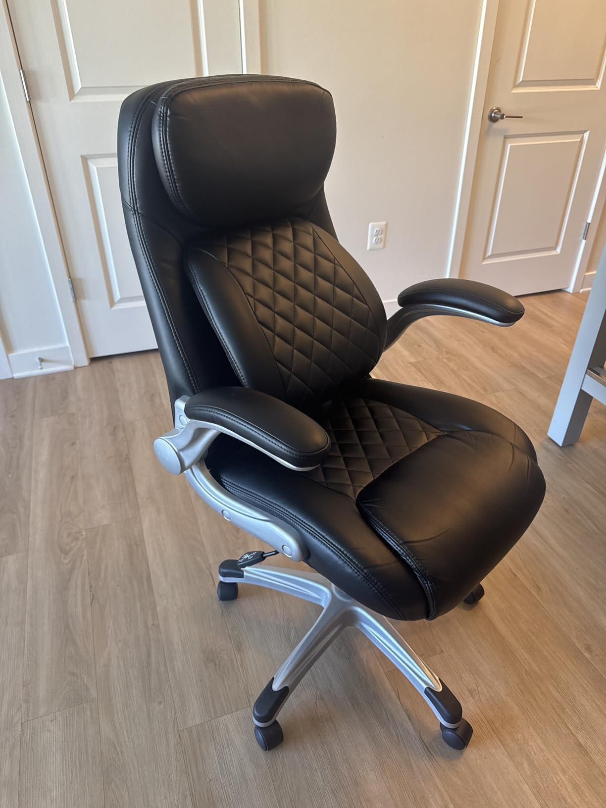 Nouhaus Ergonomic Office Chair Premium Leather Adjustable Lumbar Support & Armrests, High Back Comfy Desk Gaming Chairs Executive Computer Swivel Chair Tilt Function(Posture,White) customer photo 1
