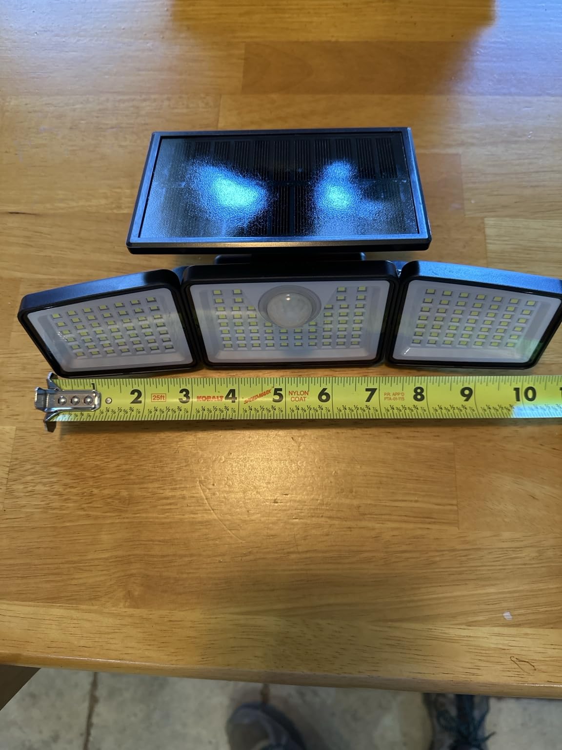 daphino 2500LM Solar Lights Outdoor with Motion Sensor, 3 Head 270° Wide Angle Street Area Lights, IP65 Waterproof Security Lighting with 3 Modes (Non-Remote, 2 Pcs) customer photo 1