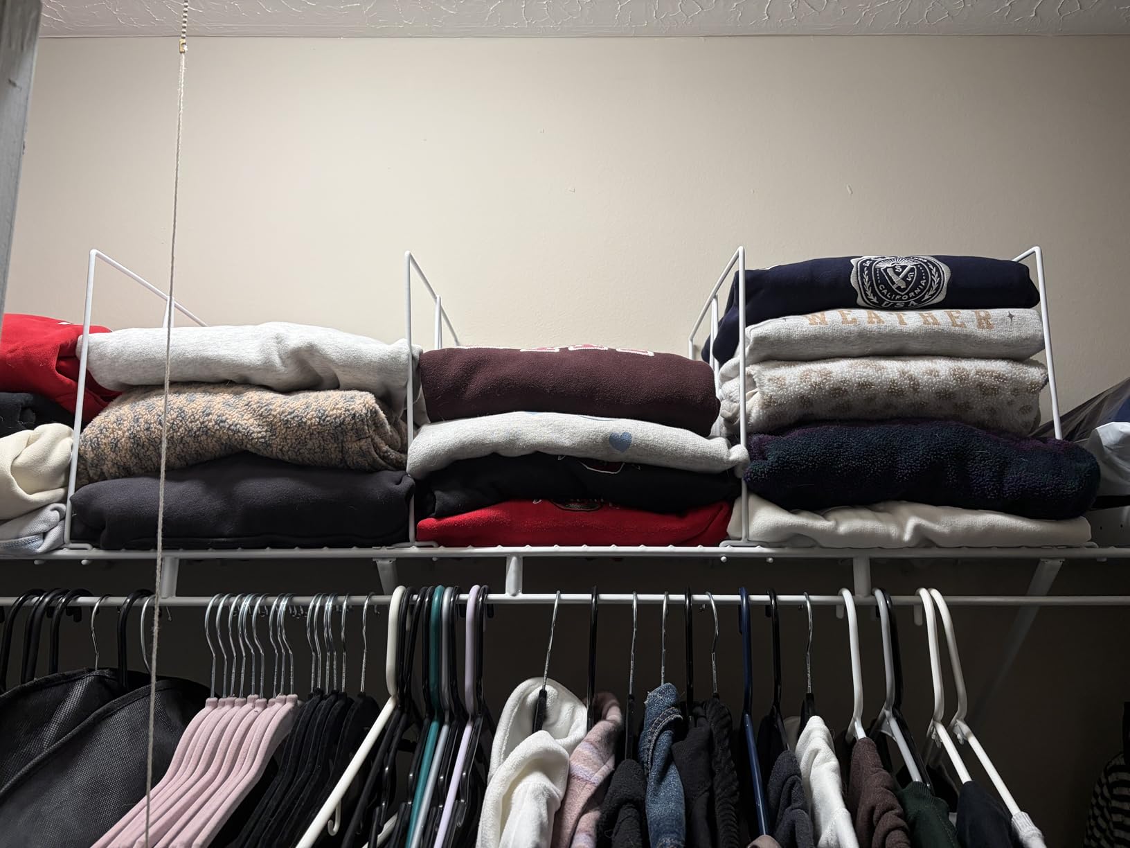 Wire Shelf Dividers - White Closet Organization & Storage Organizer - No Tool Shelf Divider for Wire Shelves - 8 Pack customer photo 2