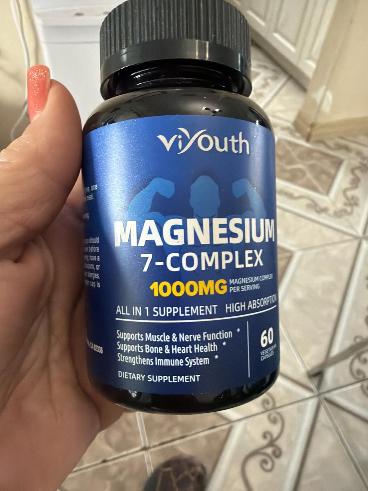 Magnesium 7 Complex Supplement Advanced with 7 Forms of Magnesium (Glycinate, Malate, Chelate, Aspartate, Orotate, Taurine, Citrate), Zinc, Vitamin D3 & Vitamin B6 for Sleep & Muscle, 60 Capsules customer photo 1