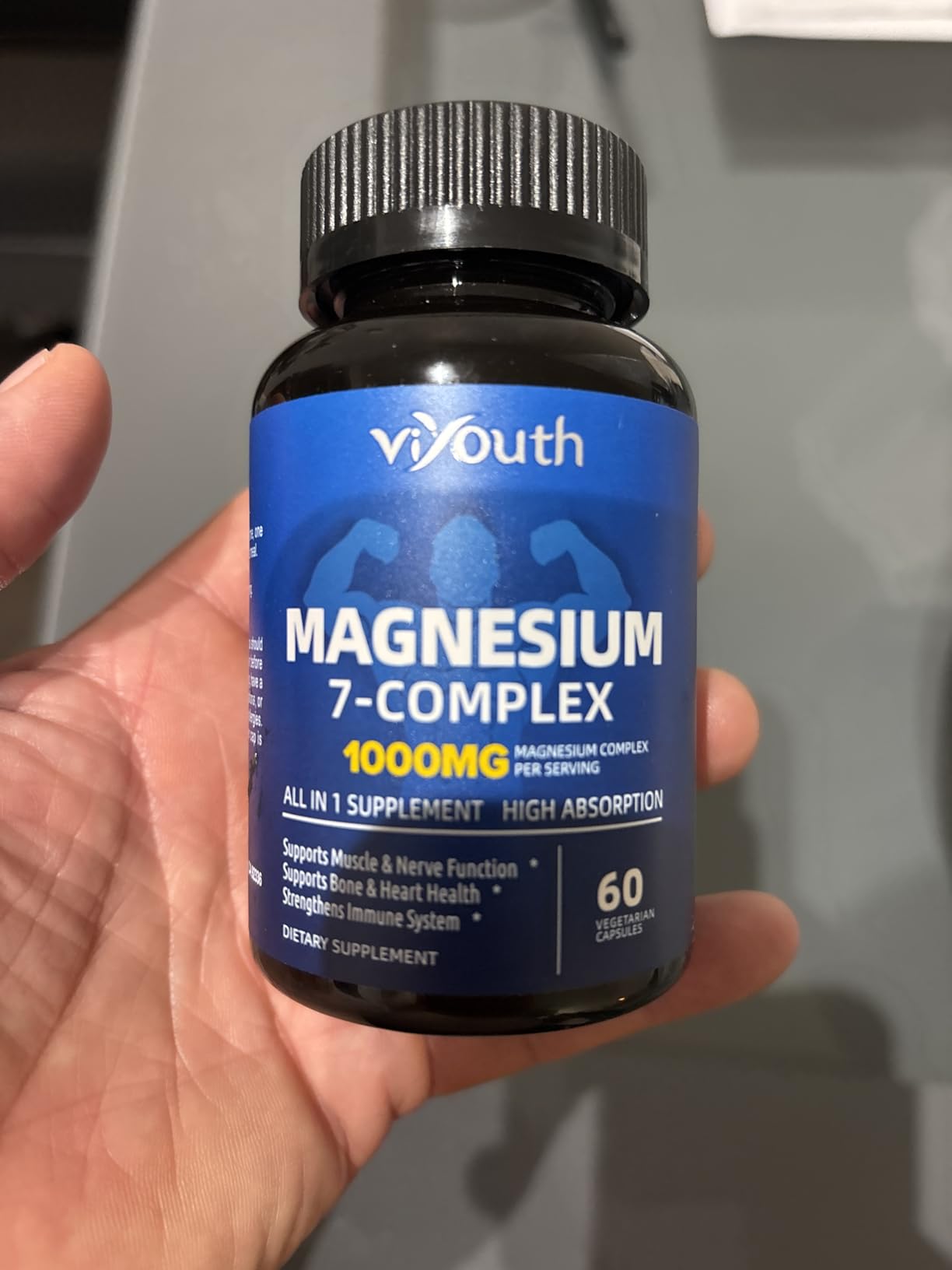 Magnesium 7 Complex Supplement Advanced with 7 Forms of Magnesium (Glycinate, Malate, Chelate, Aspartate, Orotate, Taurine, Citrate), Zinc, Vitamin D3 & Vitamin B6 for Sleep & Muscle, 60 Capsules customer photo 2
