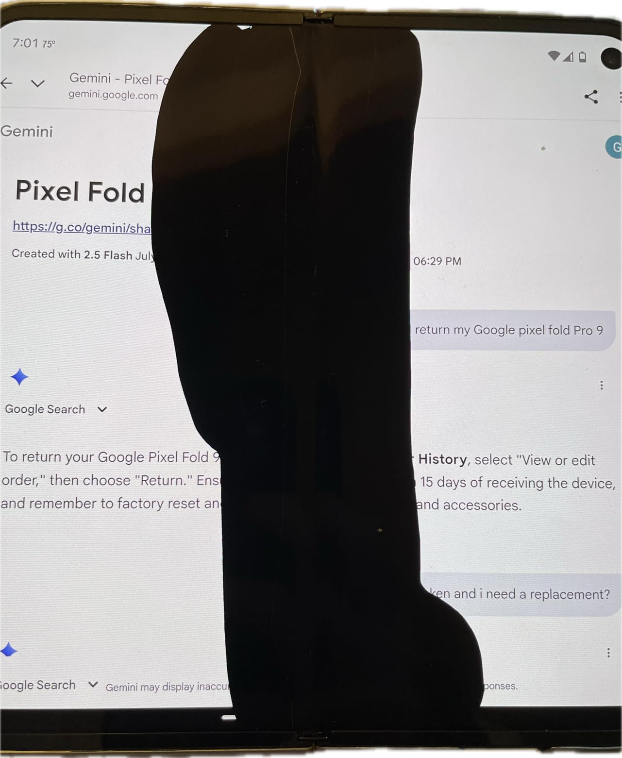 Pixel 9 Pro Fold - Unlocked Android Smartphone with Gemini, Advanced Triple Rear Camera System, Foldable Display, Hands-Free Video - Obsidian - 256 GB customer photo 1