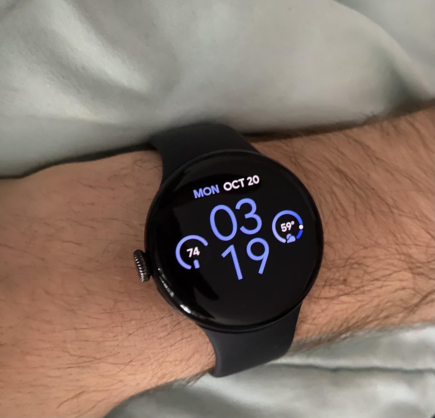Pixel Watch 3 (45mm) 2024 Model - Android Smartwatch, Heart Rate Tracking, Fitbit Advanced Running, Fitness Insights, 24-Hour Battery - Matte Hazel Aluminum Case - Hazel Band - Wi-Fi customer photo 1