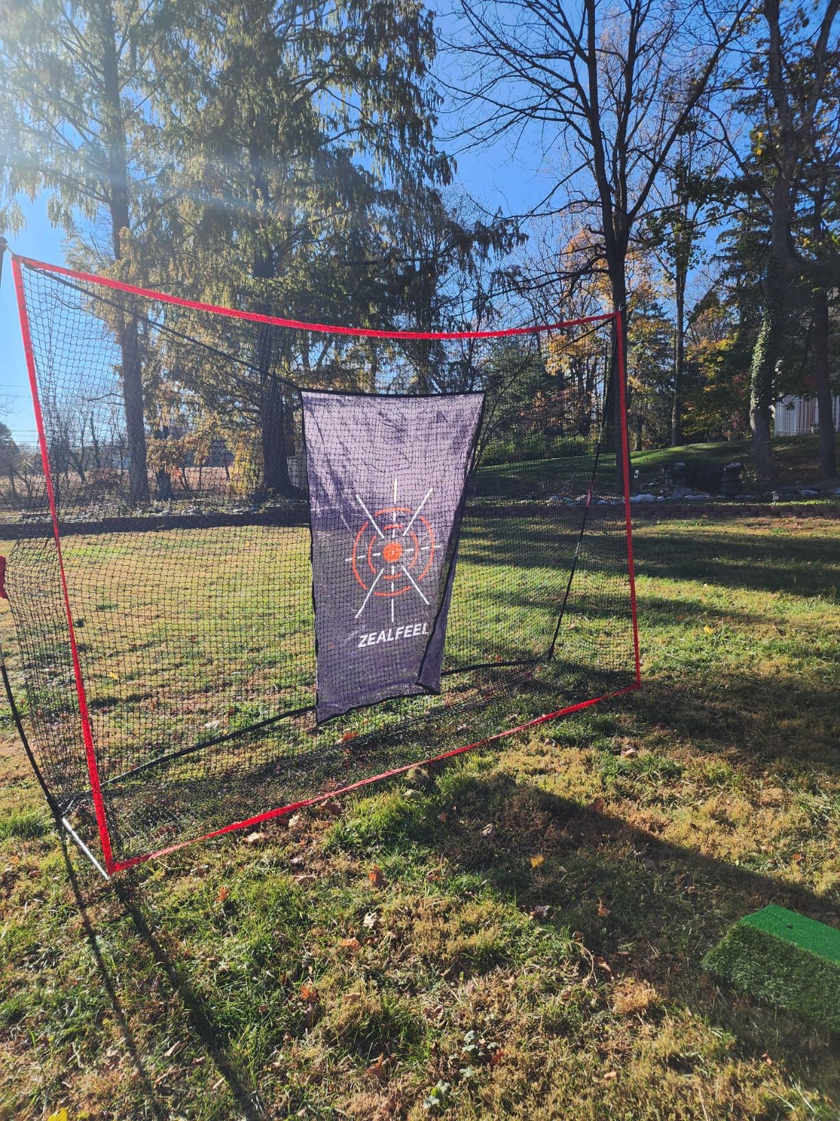ZEALFEEL Golf Net, 10x7FT/10x8FT/11x8FT Golf Simulator Cage System with Impact Screen & Side Barriers, Golf Practice Net for Indoor Outdoor Backyard Driving & Home Garage Training customer photo 2