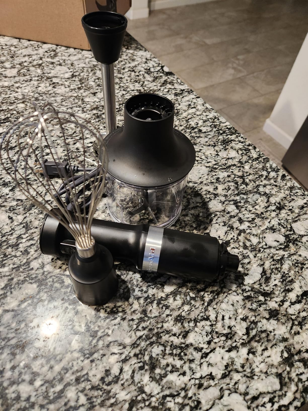 Variable Speed Corded Hand Blender with Blending Pitcher, Whisk and Chopper Attachments, KHBV83BM, Black Matte customer photo 1
