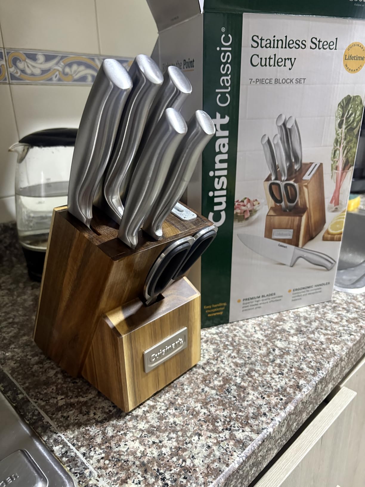 Cuisinart 7 Pc Stainless Steel Essentials Cutlery Block Set with Built in Sharpener customer photo 2