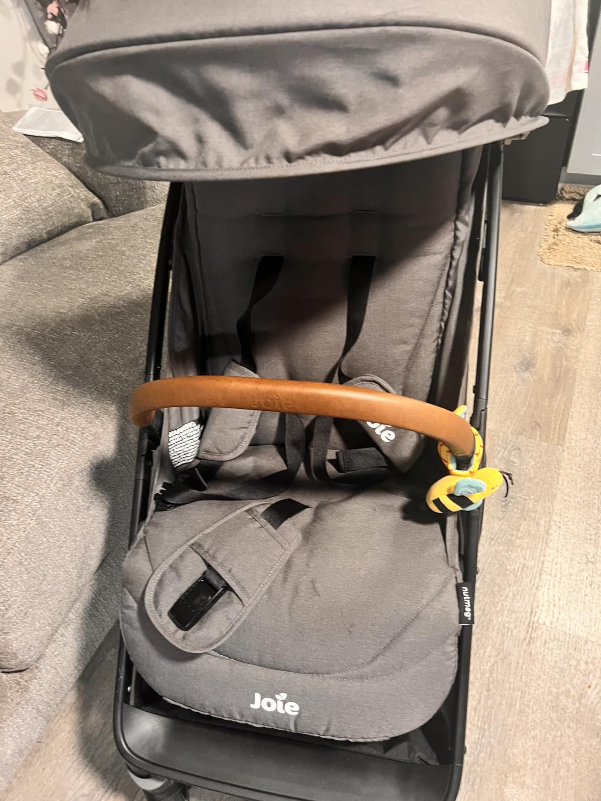 Joie Baby, Nutmeg Compact Travel Stroller, Lightweight Baby Stroller with One-Hand Fold, Multi-Position Recline, Smooth Ride Suspension (Shale) customer photo 2