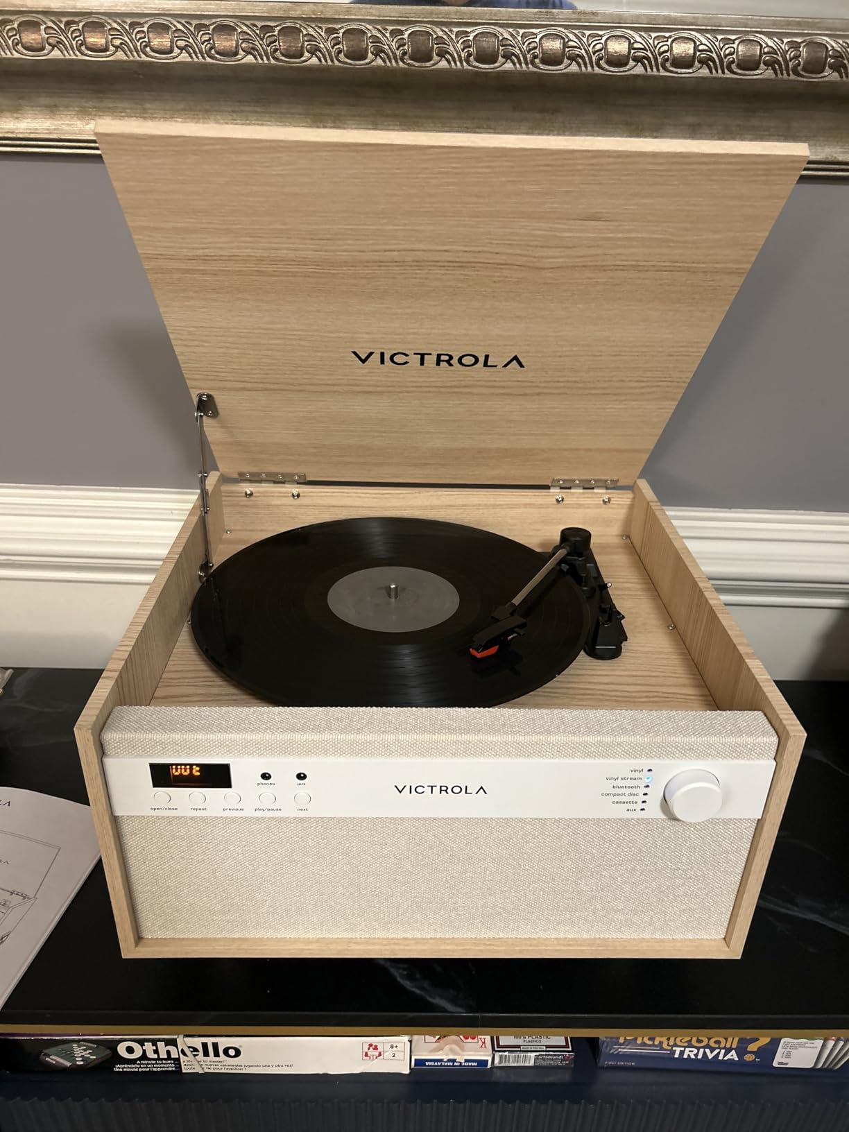 Victrola Century 6-in-1 Vinyl Record Player & Music Center - 3-Speed Turntable, CD & Cassette Player, VINYLSTREAM, Bluetooth & 3.5mm Aux, Record Player with Speakers, Mid Century Design customer photo 2