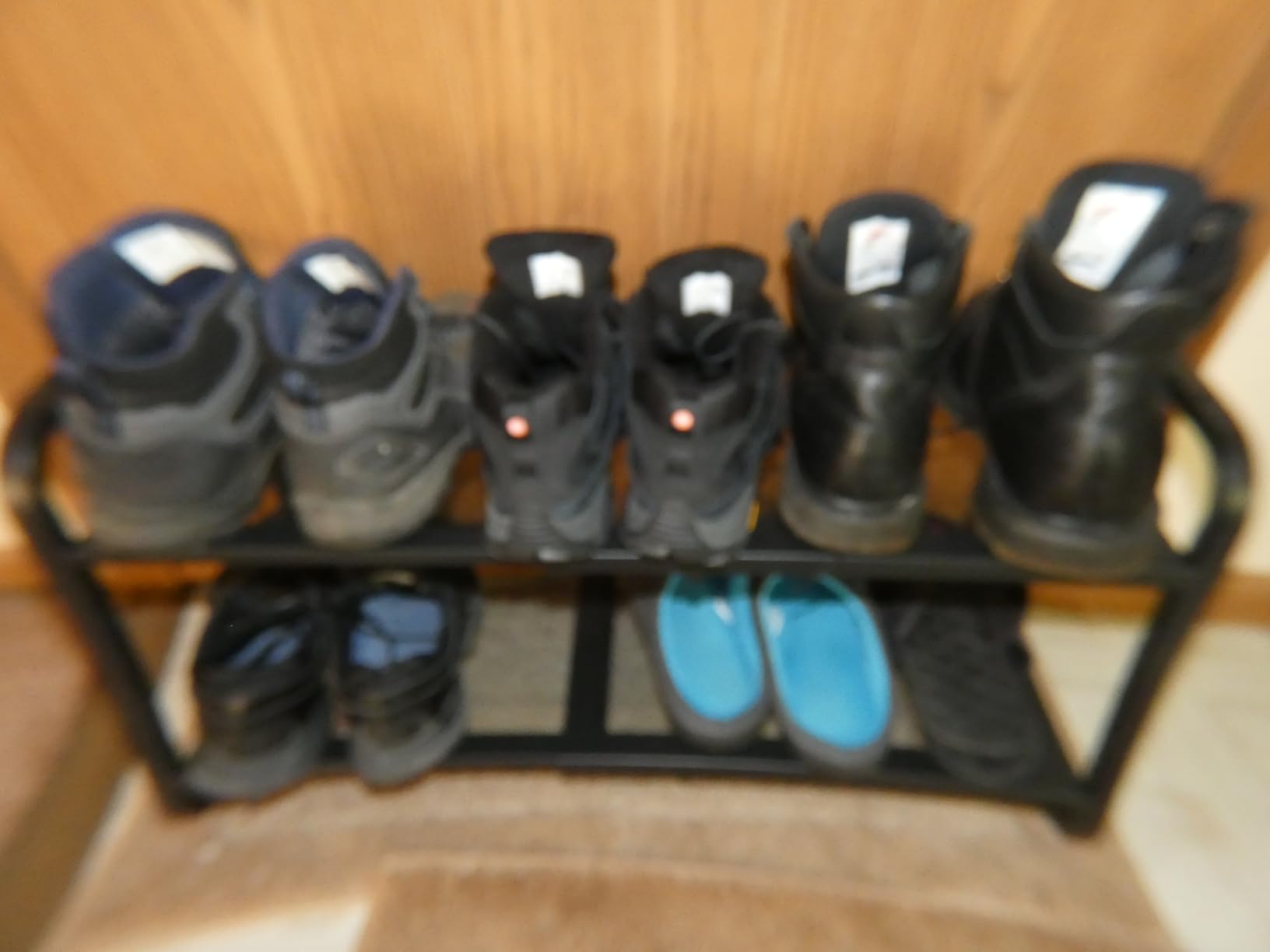 SNTD Shoe Rack - Expandable Shoe Organizer for Closet, Adjustable Metal Shoe Shelf Storage, Stackable Long Shoe Stand Holder for Garage, Entryway, Door Entrance (Black, 2-Tier) customer photo 1