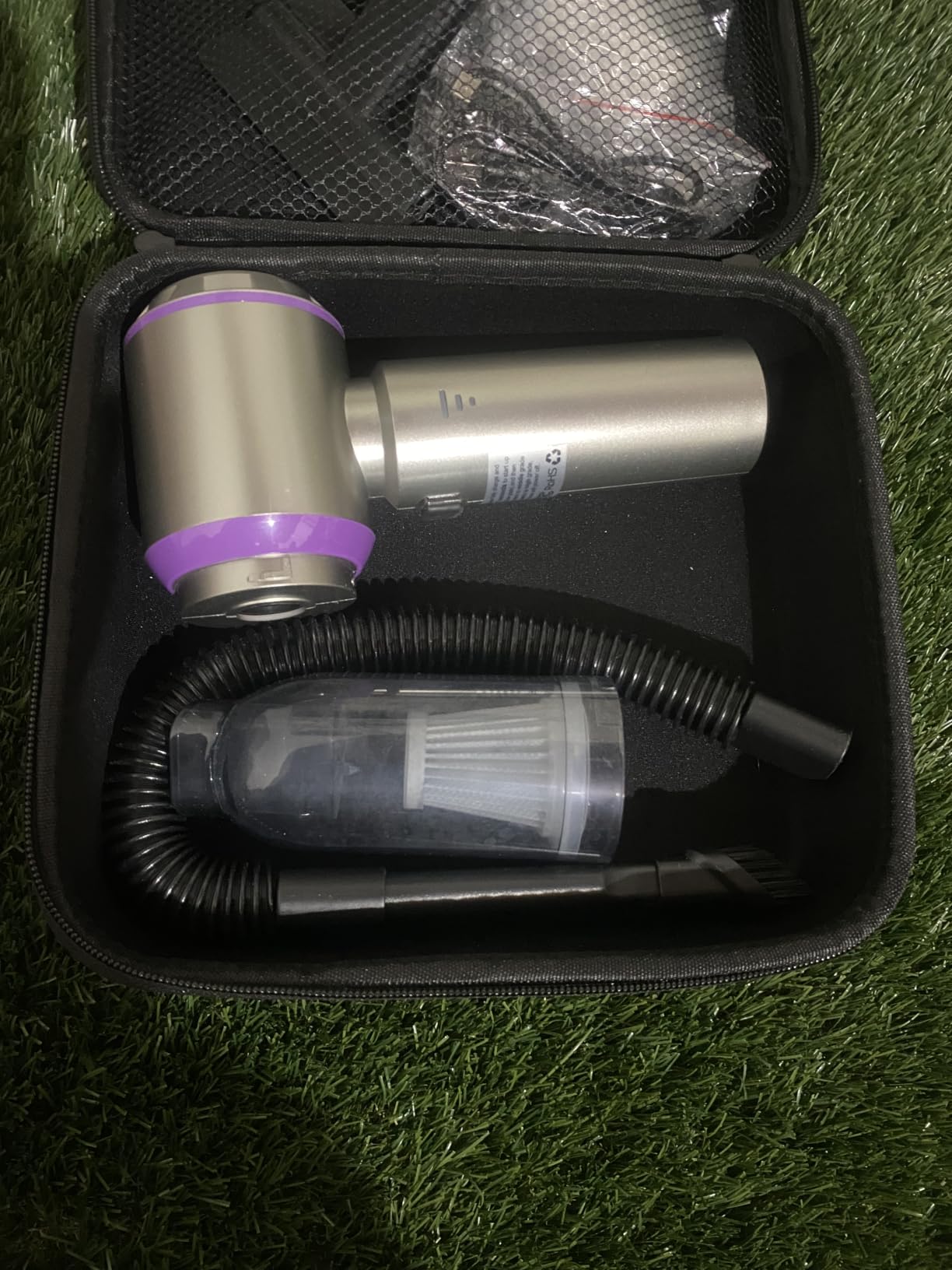Vacuum/Air Duster 80,000RPM Super Power Mini Car Vacuum Cleaner 4-in-1 air Blower Gun Air Duster & Air Blower & Pump Hand Electric air Duster Handheld dust Blower Blower Cordless (Purple) customer photo 2
