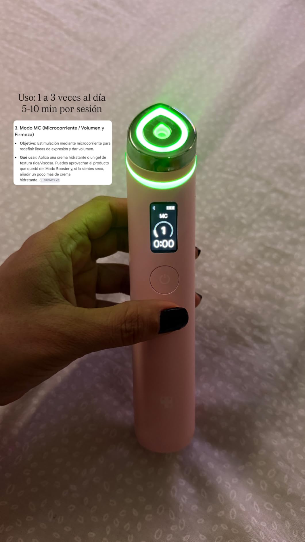 medicube Booster Pro | 6-in-1 Real Glass Glow Beauty Massager | Korean Skin Care | Pink customer photo 2