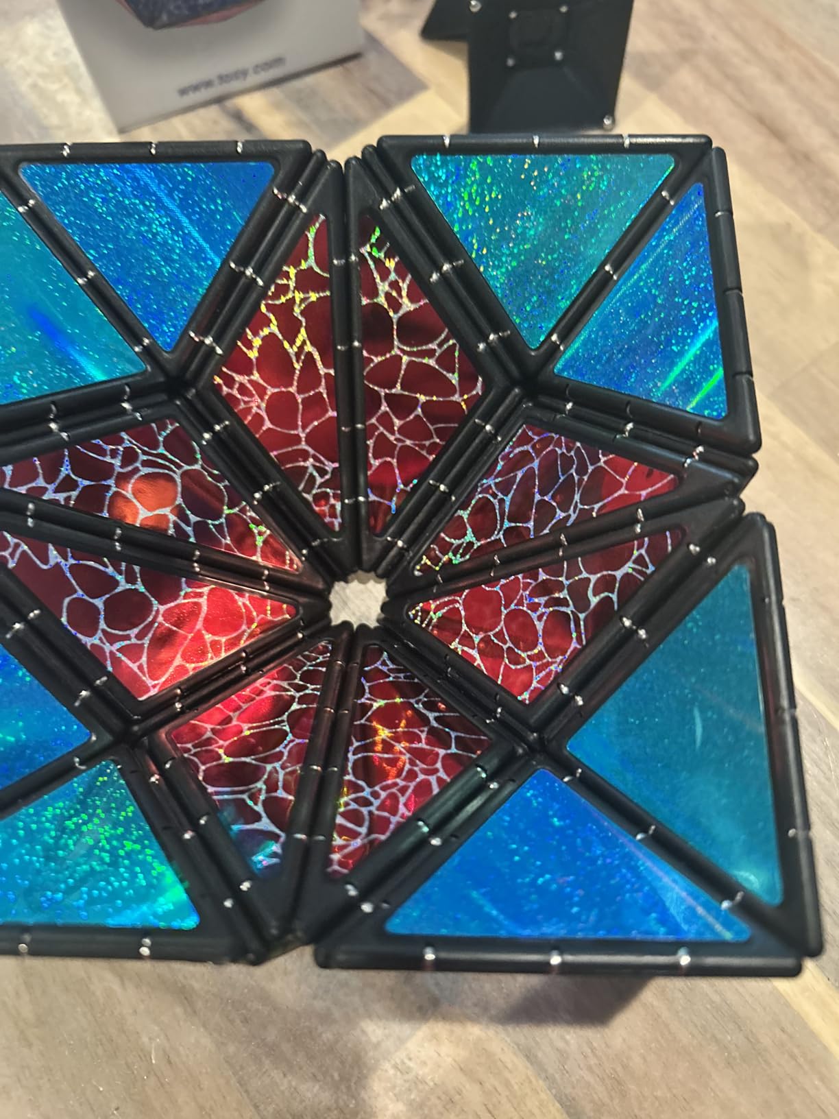 TOSY Magnet Pyramid Glow - 1 Cube Transforms into 1 Billion Shapes, 12 pcs, 243 Magnets, Glowing, Holographic Design, Puzzle/STEM Toy customer photo 1