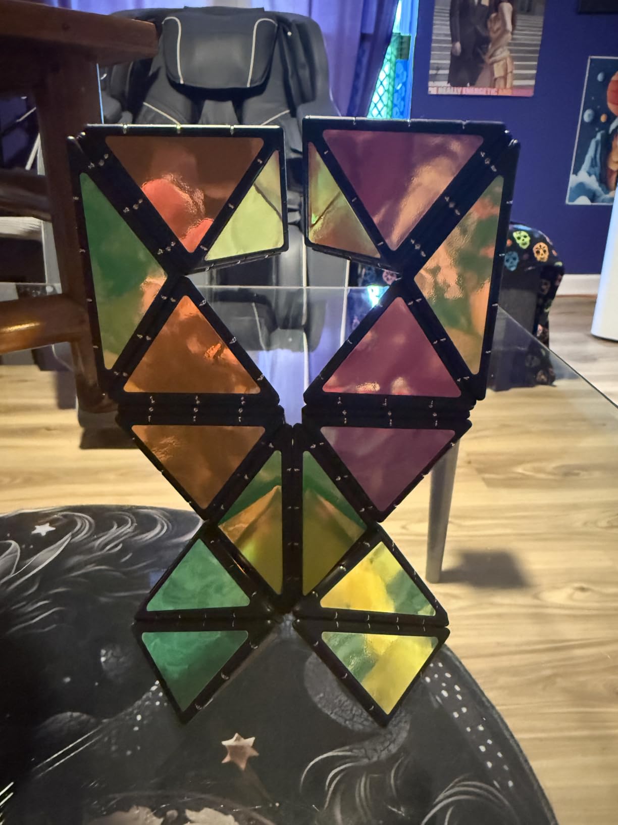TOSY Magnet Pyramid Glow - 1 Cube Transforms into 1 Billion Shapes, 12 pcs, 243 Magnets, Glowing, Holographic Design, Puzzle/STEM Toy customer photo 2
