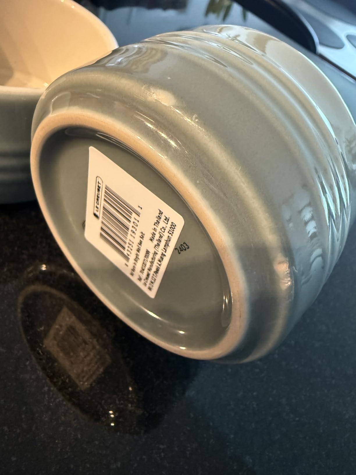Le Creuset Stoneware Round Straight Wall Ramekin, 7 oz., Sea Salt customer photo 2