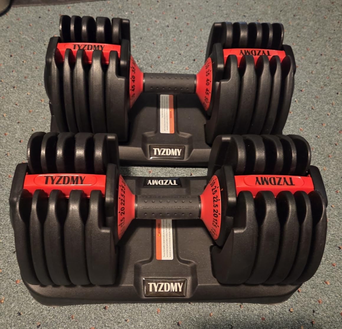 TYZDMY Adjustable Dumbbells Set of 2, Free Weights Dumbbells Set, 52.5 lbs pair 105 lbs, 15 in 1, for Men/Women Gym Equipment for Home Strength Training customer photo 1