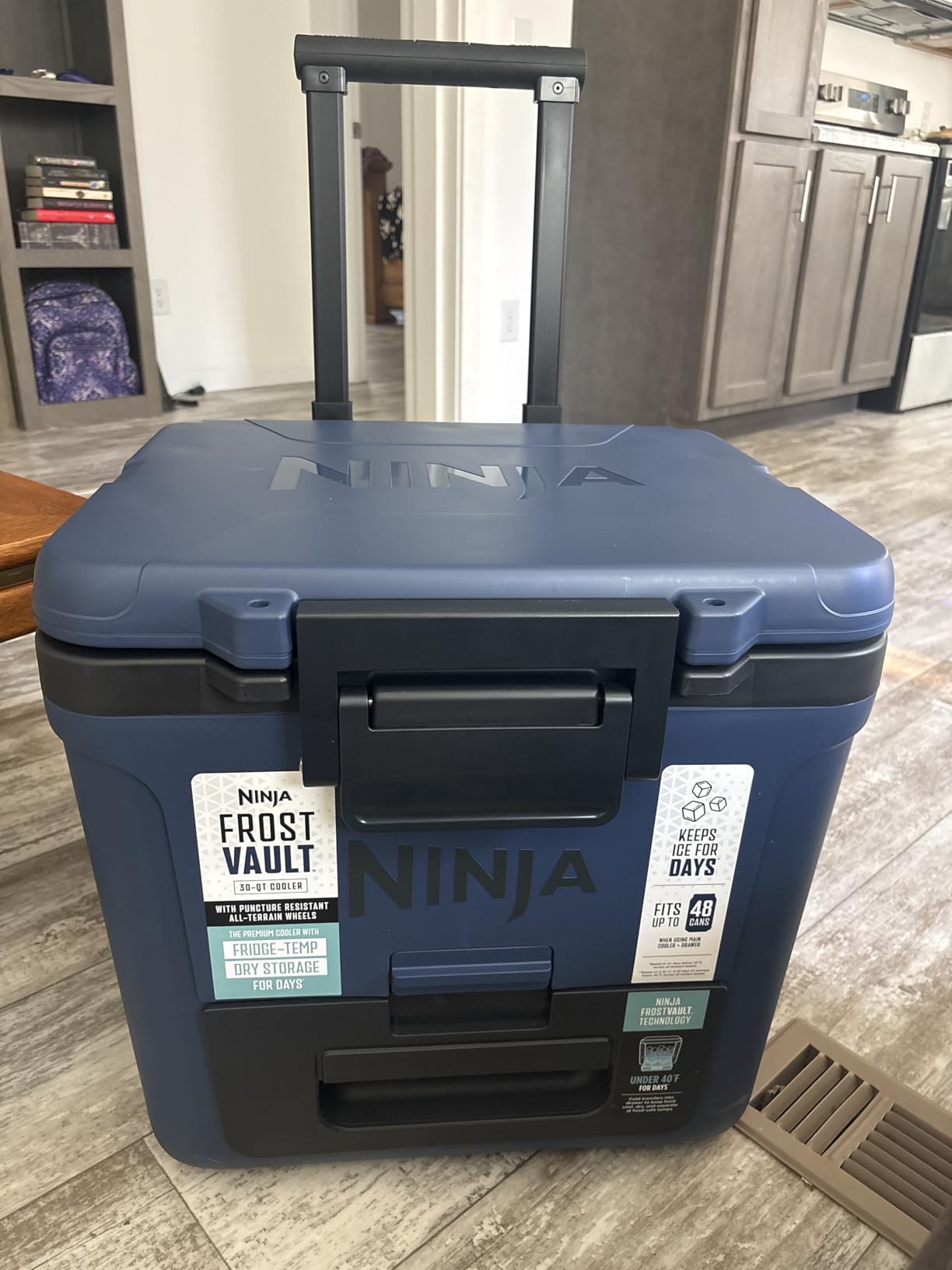 Ninja FrostVault 30QT Cooler with Wheels | Insulated with Temp Dry Storage Drawer | Keeps Ice Cold for Days | for the Beach, Camping, Picnics & More | Lakeshore Blue | FB230BL customer photo 2