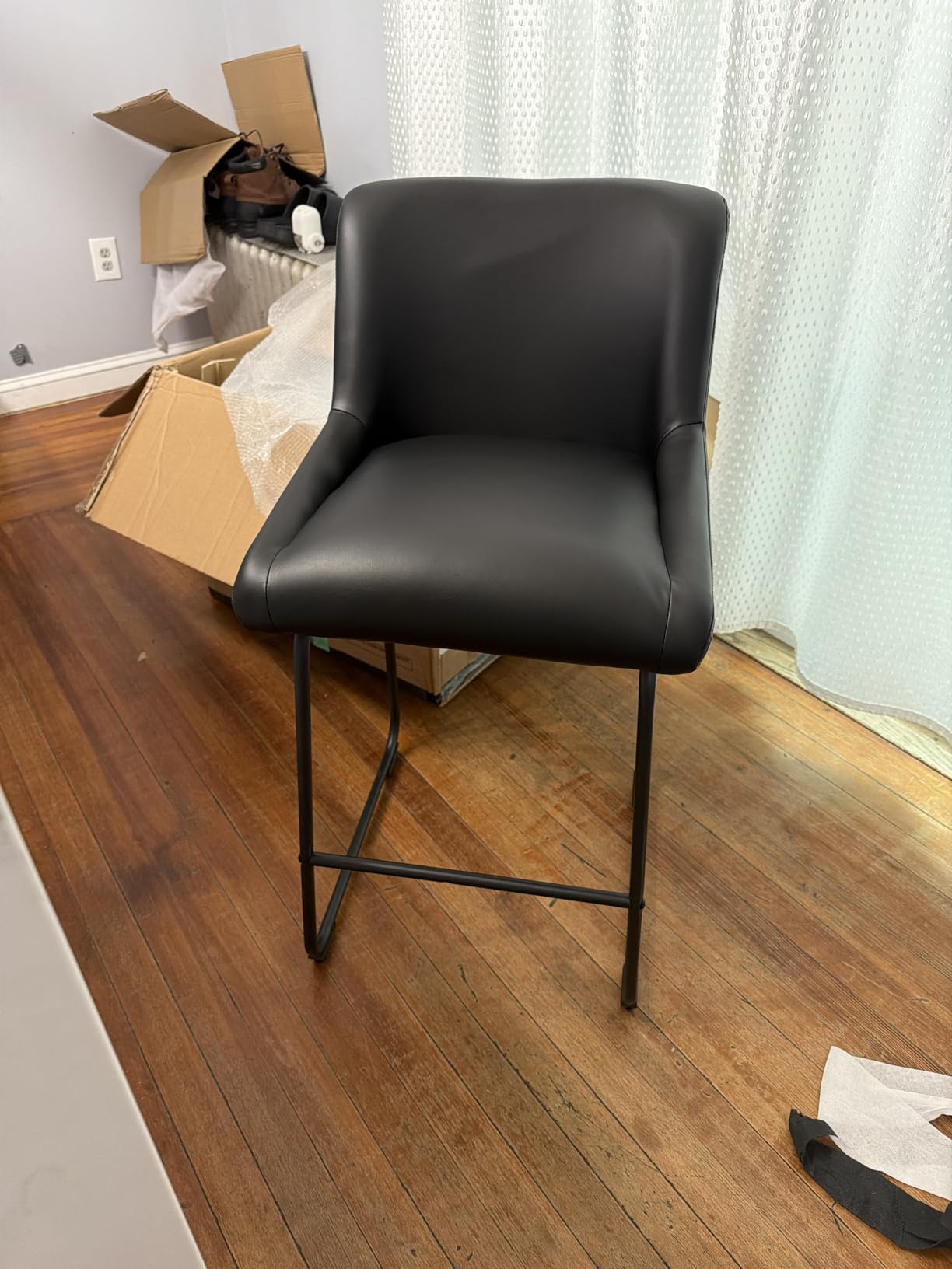 LUE BONA 26 Inch Counter Height Bar Stools Set of 4, Faux Leather Upholstered Barstools, Barstool with Back, Comfortable Bar Chairs, Modern Counter Stools for Kitchen Counter Island customer photo 1