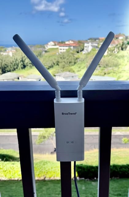BrosTrend AC1200 Outdoor WiFi Extender Long Range, Dual Band 5GHz + 2.4GHz, IP65 Weatherproof Gigabit Signal Booster, PoE Powered, with Passive PoE Injector, 2x 5dBi Antennas customer photo 2