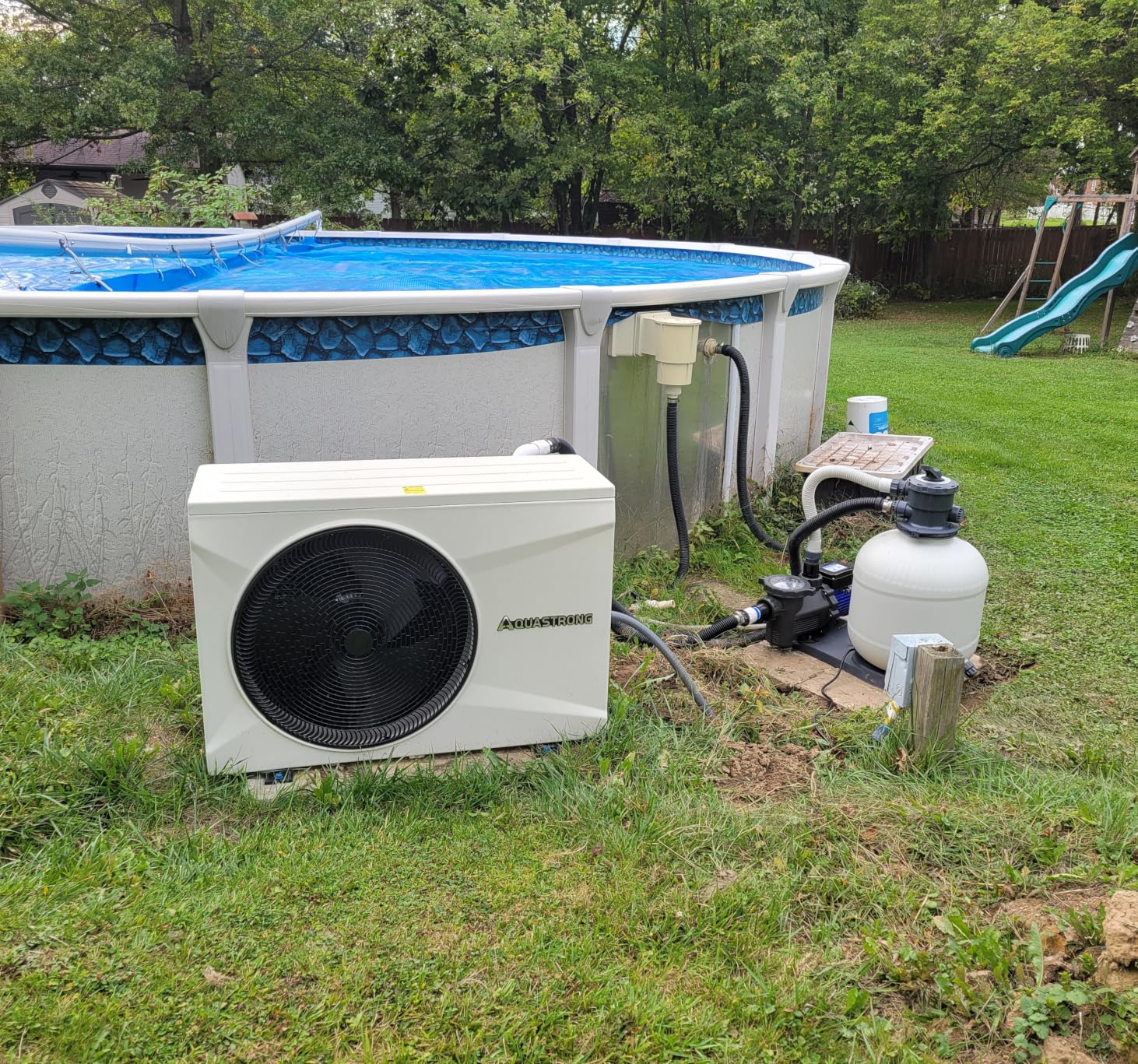 AQUASTRONG Inverter Swimming Pool Heat Pump, Pool Heater for Above Ground and Inground Pool Heating Smart WiFi Control and Cooling Pool Heater Pools Up to 9000 Gallons customer photo 1