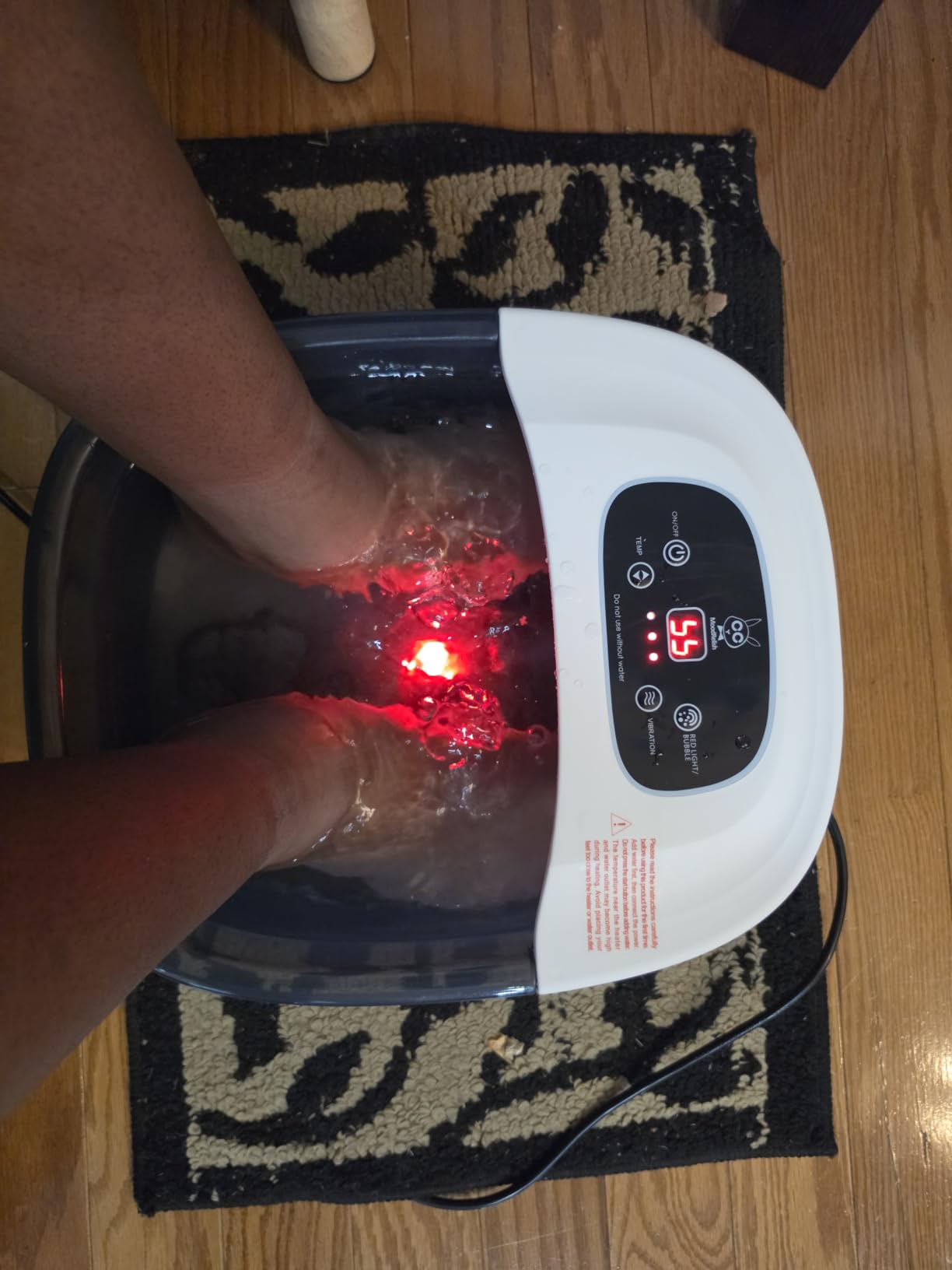 MoodRelish Foot Spa Bath Massager with Heat Bubbles and Vibration Massage and Jets, 16 OZ Calming Lavender Foot Soak Epsom Salt, Foot Soaker with Red Light, 22 Massage Rollers, Adjustable Temp - Grey customer photo 1