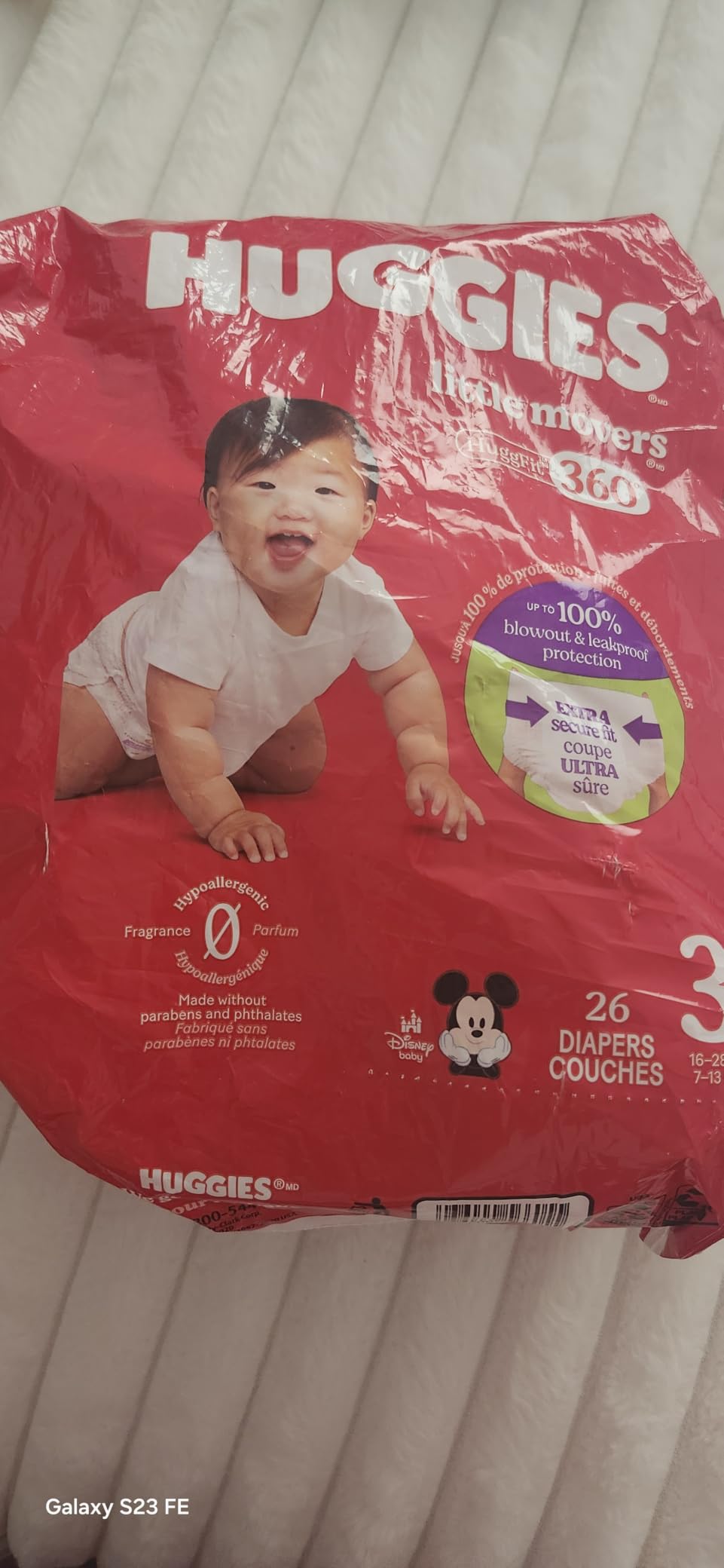 Huggies Size 3 Baby Diapers, Little Movers HuggFit 360 Baby Diapers with 360 Waistband, Size 3 (16-28 lbs), 168 Count (3 Packs of 56), Packaging May Vary customer photo 2