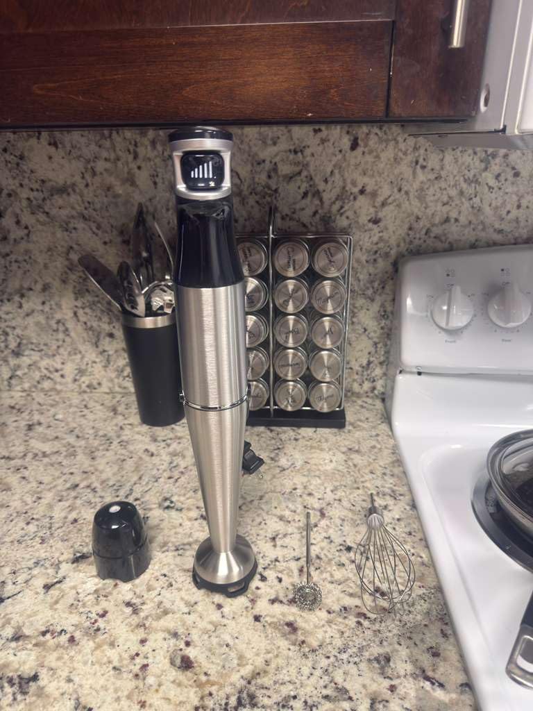 Immersion Blender Handheld 1100W 3 in 1 Corded Stick Hand Blenders for Kitchen with Trigger Speed Control, with Whisk, Milk Frother Attachments, Perfect Emulsifier for Soup, Smoothie, Puree customer photo 2