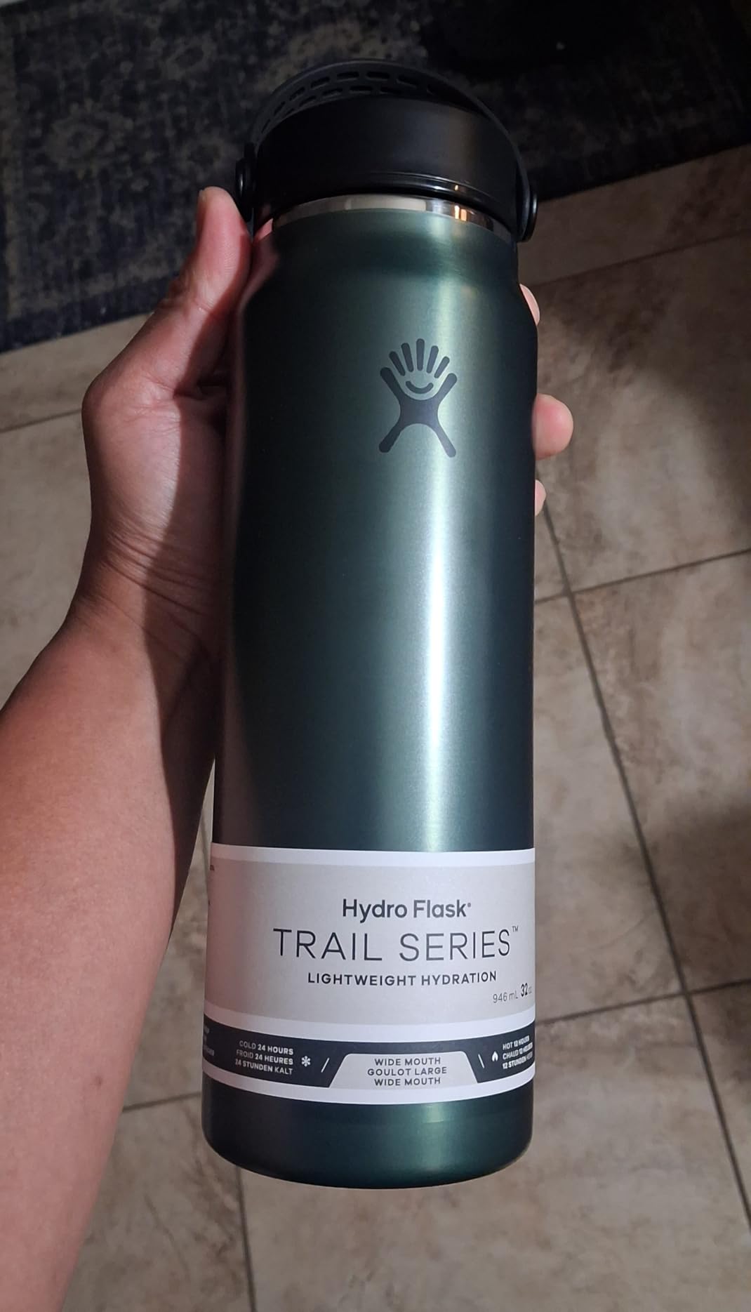 Hydro Flask 24 Oz Lightweight Trail Series Wide Flex Cap Tourmaline - Hiking Water Bottle customer photo 2