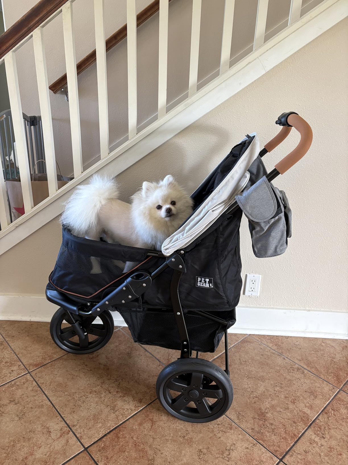 Pet Gear No-Zip AT3 Pet Stroller for Cats/Dogs, Platinum | Zipperless Entry, Easy One-Hand Fold, Jogging Tires, Removable Liner, Cup Holder + Storage Basket customer photo 1