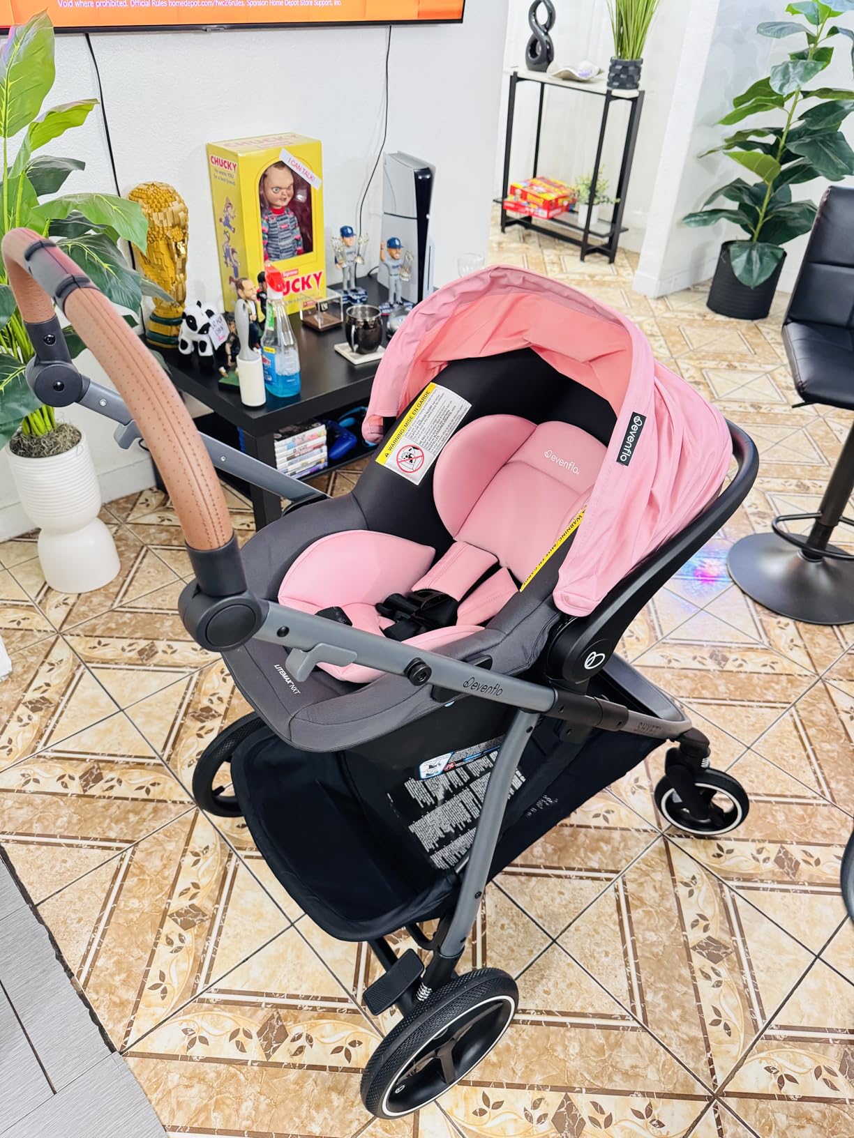 Evenflo Shyft Intuiti Travel System with Revolve180 LiteMax NXT Rotating Rear-Facing Lightweight Preemie and Infant Car Seat 3-30 lbs. (Black Shale) customer photo 1