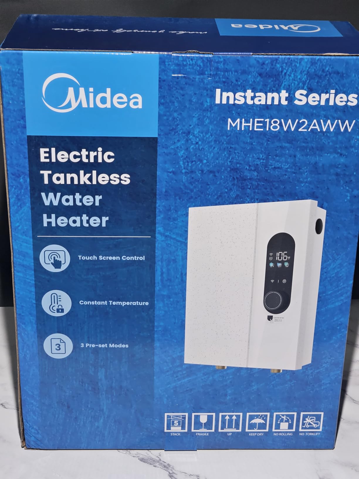 Midea 18KW-updated Electric Tankless Water Heater, Touch Control, Wi-Fi Control, LED Display, Child Mode, 240 Volts with Automatic Power Modulation, On-demand Hot Water customer photo 1