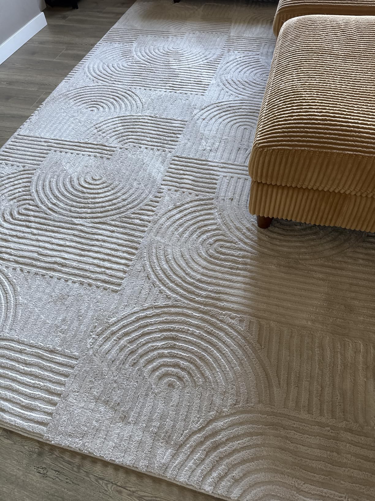 Pauwer 8x10 Washable Area Rugs for Living Room Modern Beige Solid Color Soft Fluffy Rugs for Bedroom Non Slip Boho Accent Indoor Mat Floor Carpet Cover for Kids Room Dining Room Kitchen Office customer photo 1