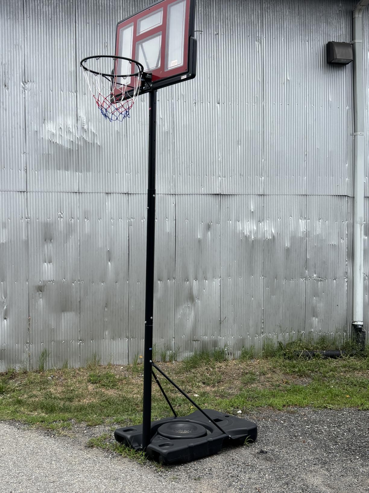 DUMOS 10FT Adjustable Height Portable Basketball Hoop Outdoor for Adult, 44 Inch Shatterproof Backboard w/Shock Absorbent Rim, Fillable Base, 2 Wheels for Swimming Pool/Indoor customer photo 1