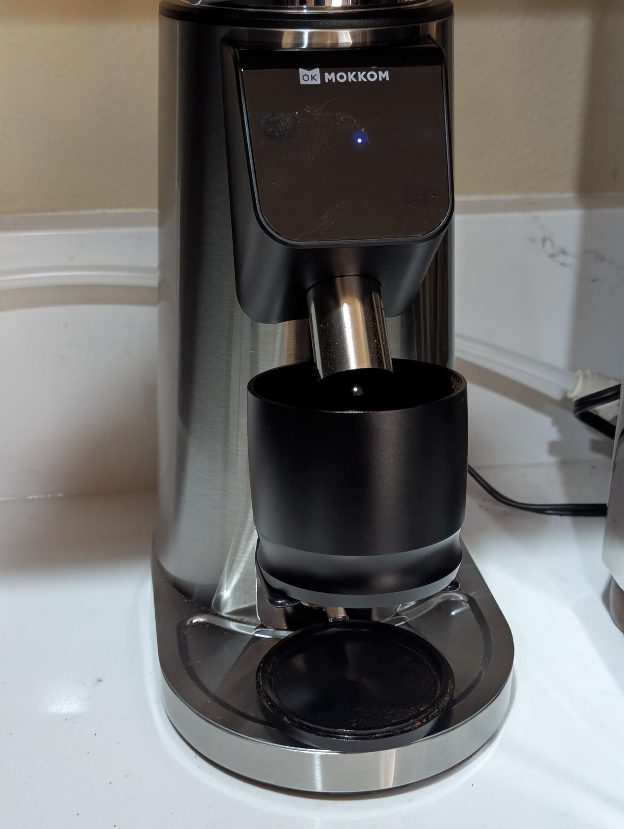 MOKKOM Professional 64mm Flat Burr Coffee Grinder with 100 Grind Settings, All-Metal Stainless Steel Body, Anti-Static, LED Display customer photo 2