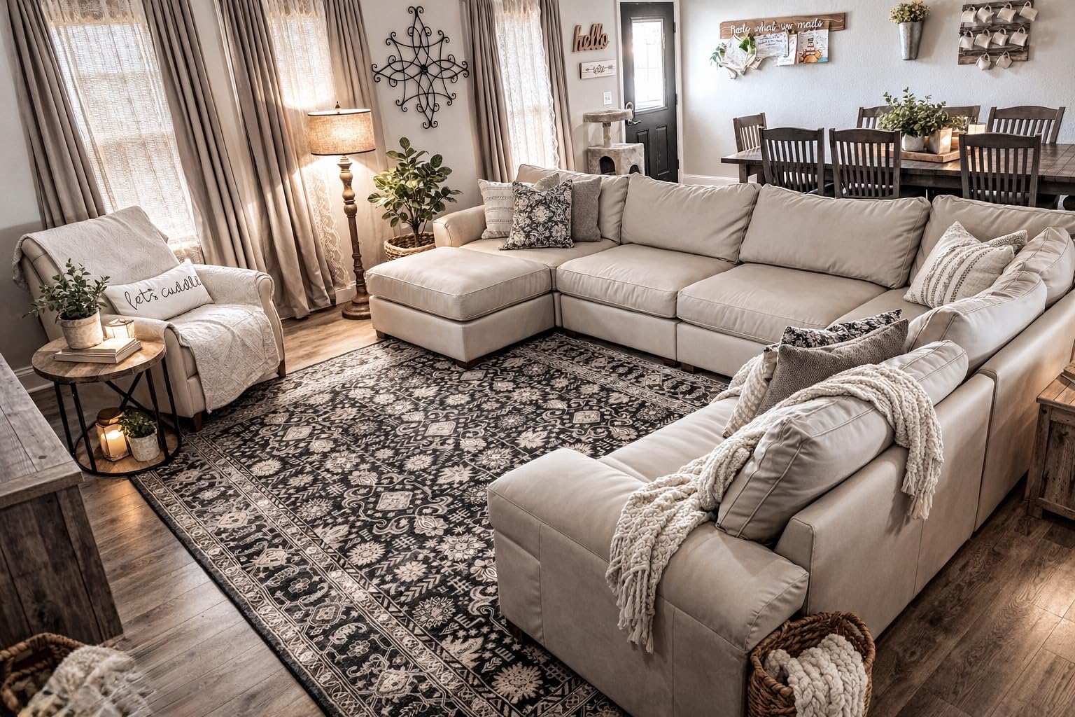 EASE MOOSE Oversized Corner Modular Sectional Sofa with Ottoman, Faux Leather Sectional Sofa with Deep Seat, Scratch Resistant Faux Leather Material, Extra Large L Shaped Couch, Grey customer photo 2