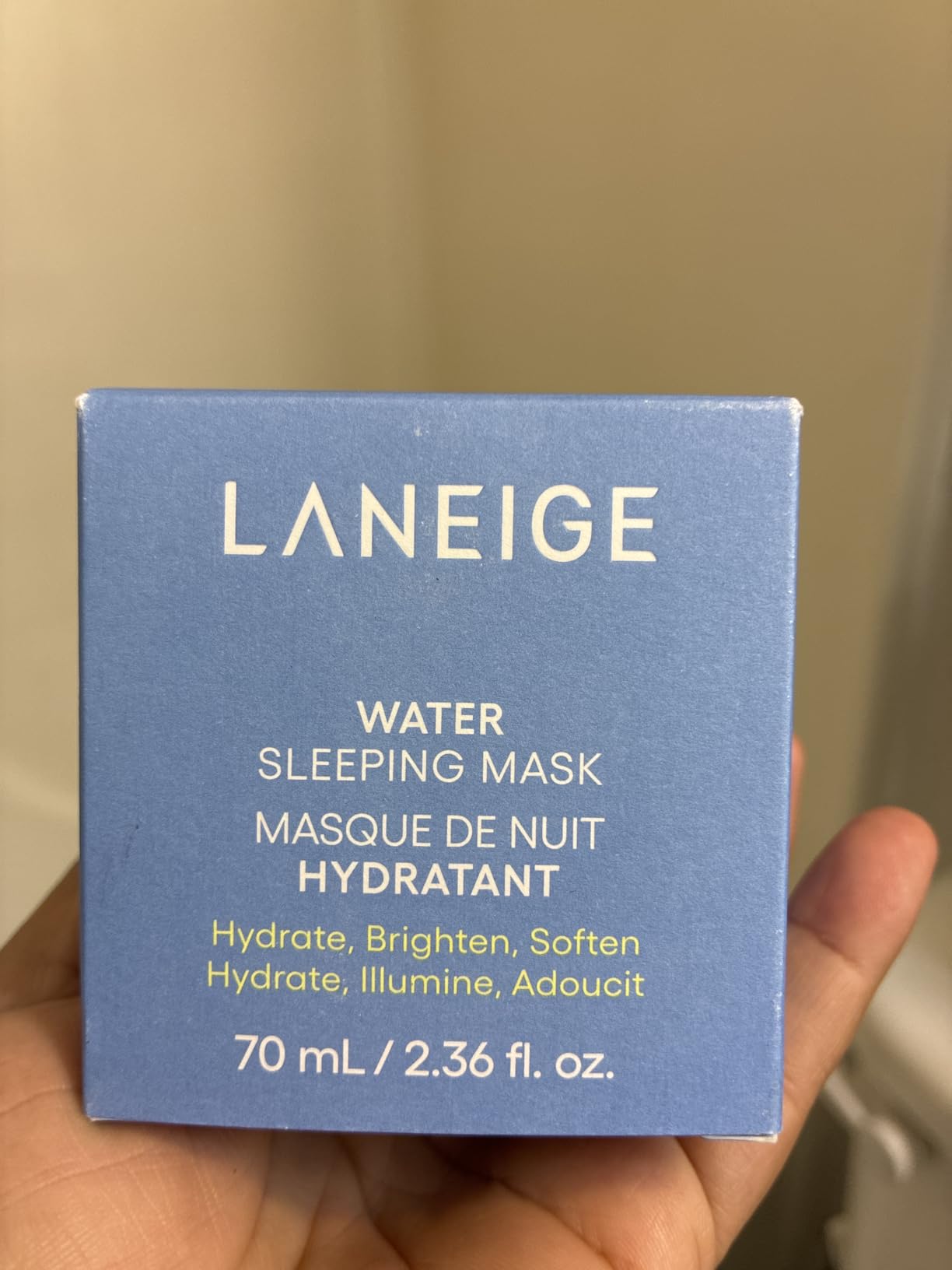 LANEIGE Water Sleeping Mask: Hydrating Korean Overnight Mask with Squalane & Probiotic-Derived Complex, for Bright, Glowing Skin & Barrier Support customer photo 1