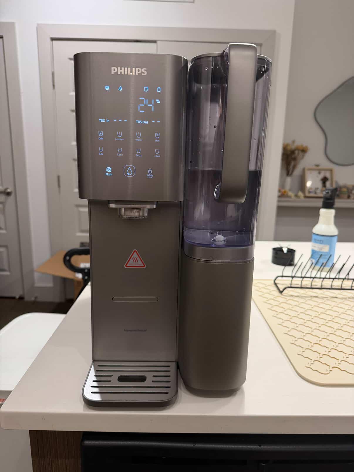 PHILIPS Reverse Osmosis Water Filter Countertop ADD6928DG/37(Cold&Hot), 6-Stage Mineralization Filtration System with Aquaporin Tech, Large Capacity for Family, 6L Tank, 1.8L Jug, Reduce TDS customer photo 1