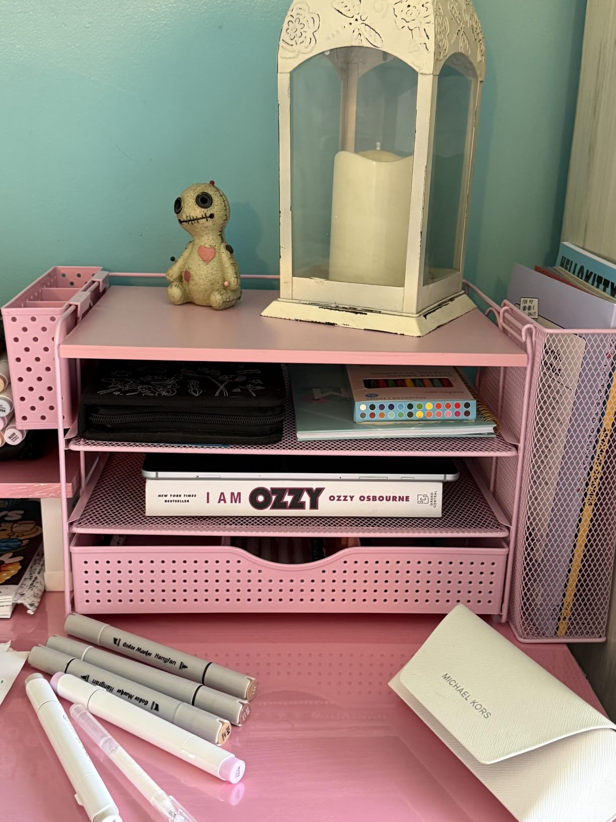 gianotter Wood Desk Organizers and Accessories with File Sorters, 4-Tier Desk Accessories & Workspace Organizers with Drawer and Pen Holder, Desk Reference Organizer (Wood, 4T with Drawer) customer photo 2