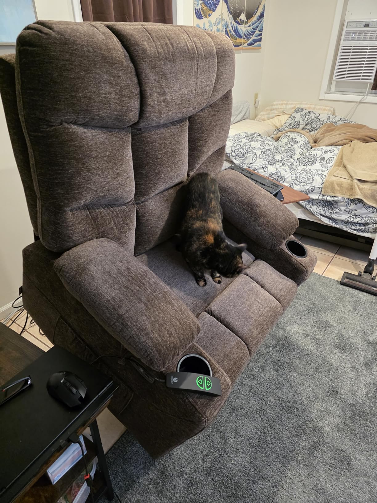 MCombo Power Lift Recliner Chair with Extended Footrest for Elderly People, Fabric 7283 (Brown, Large) customer photo 1