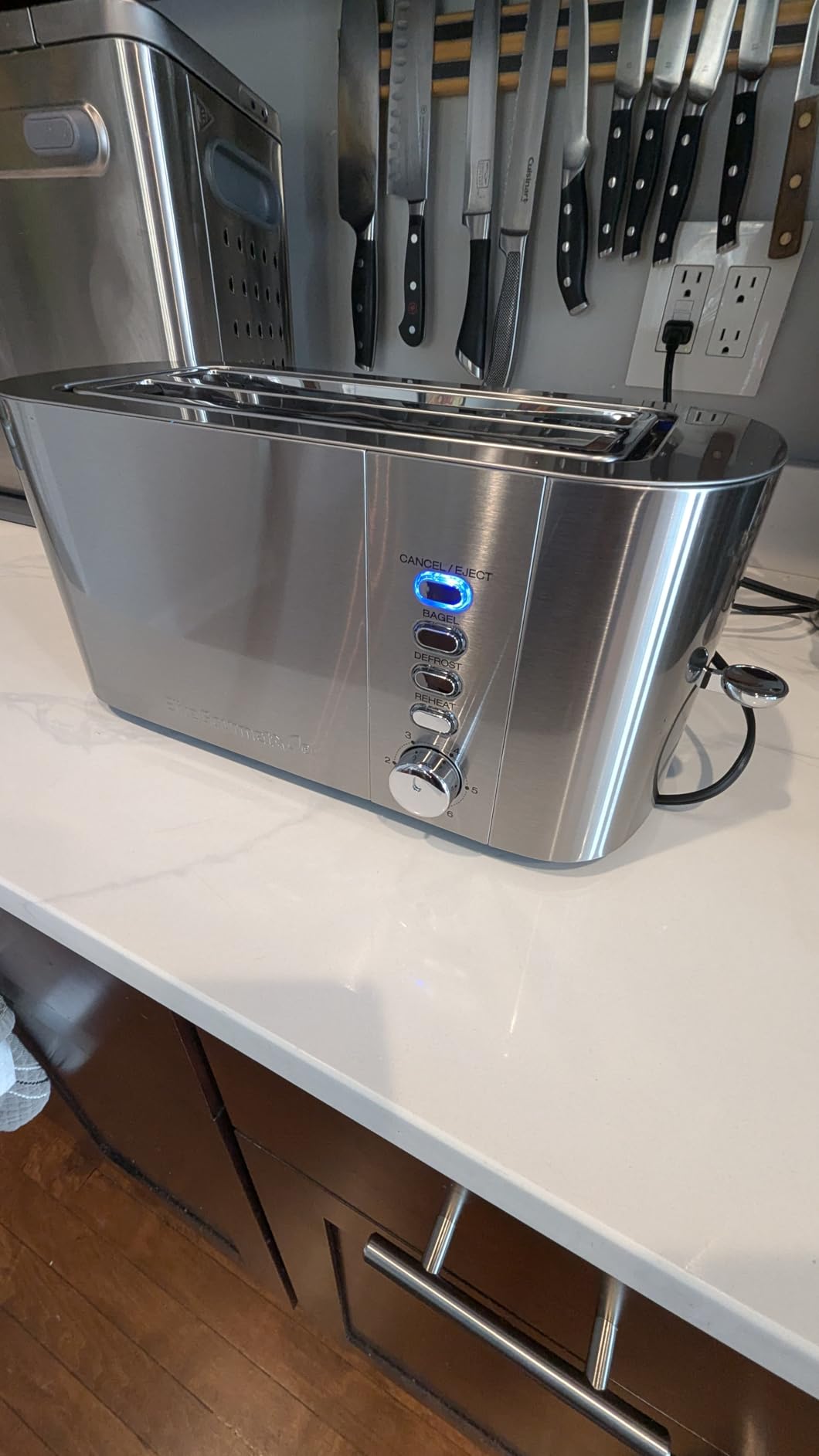 Elite Gourmet ECT4123X Long Slot 4 Slice Toaster, Extra Wide 1.5