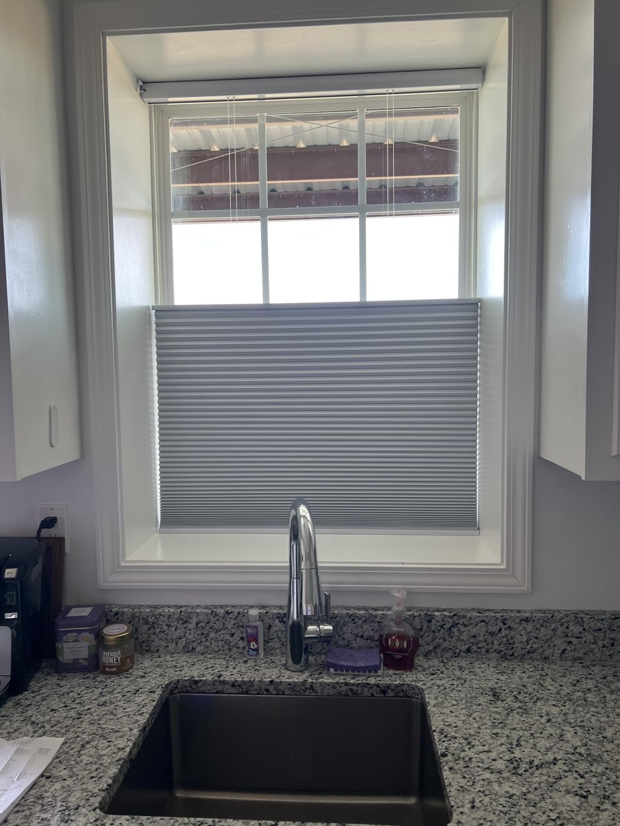 Motorized Cellular Shades with Cordless, Smart Electric Honeycomb Blind with Remote Control, Blackout or Light Filtering Fabric customer photo 1